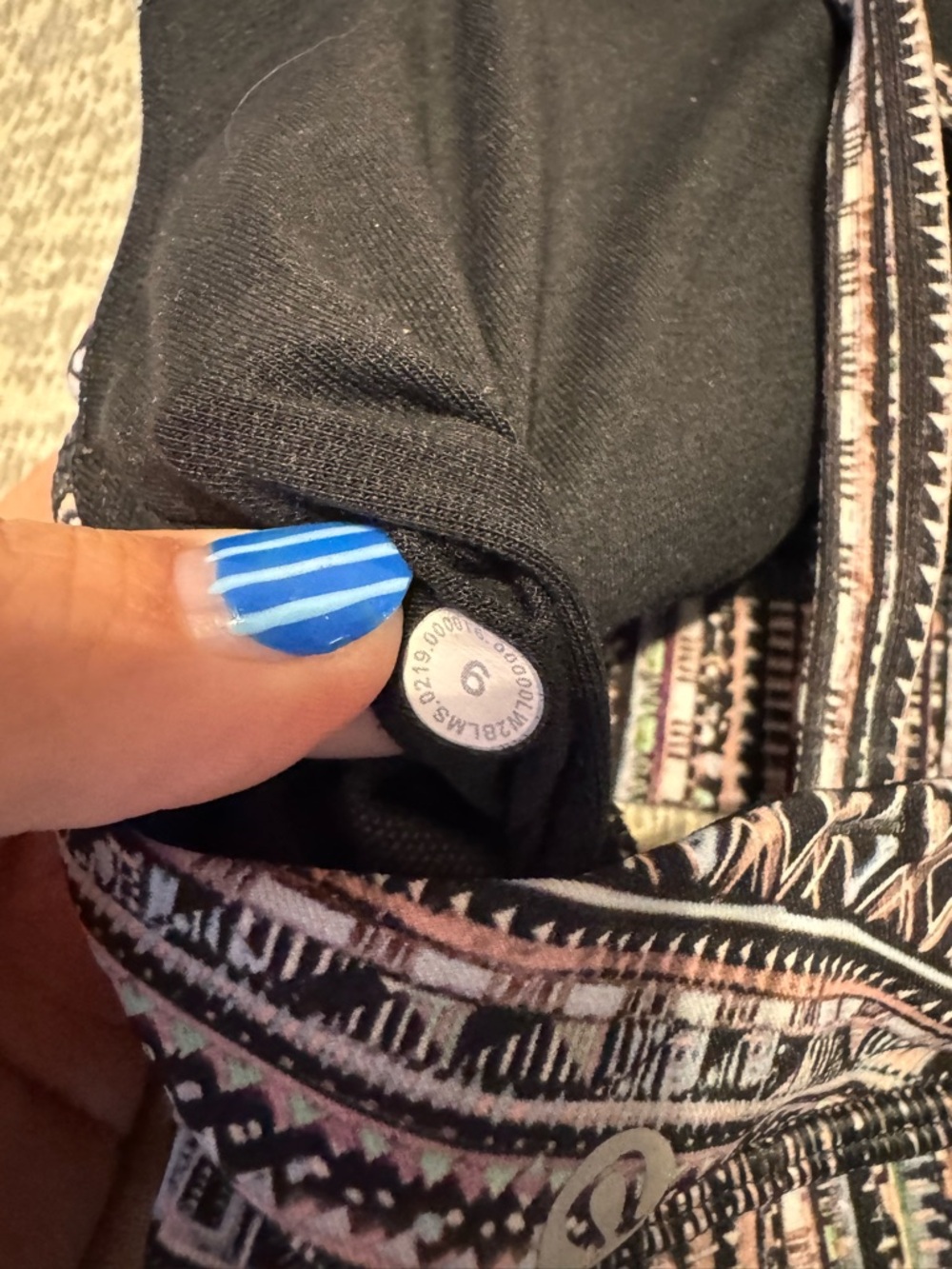 Lululemon Patterned Strappy Sports Bra - Black, Pink & White - Picture 4 of 4